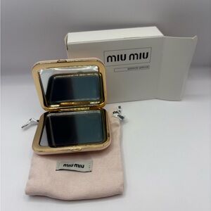 Miu Miu pink and gold Compact Mirror